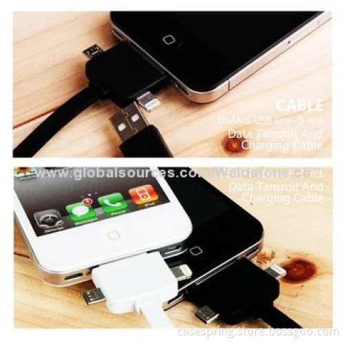 3-in-1 USB Charger Sync Cable for Apple 30-pin, Mini USB and Micro USB Port
